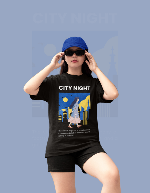 CITY NIGHT WOMENS OVERSIZE TEE