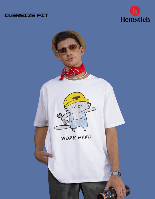 WORK HARD MENS OVERSIZE TEE