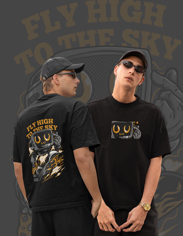 FLY HIGH TO THE SKY Oversized Tee