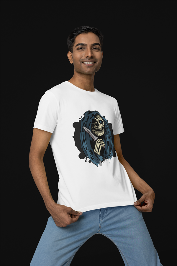 SKULL WITH KNIFE REGULAR TSHIRT